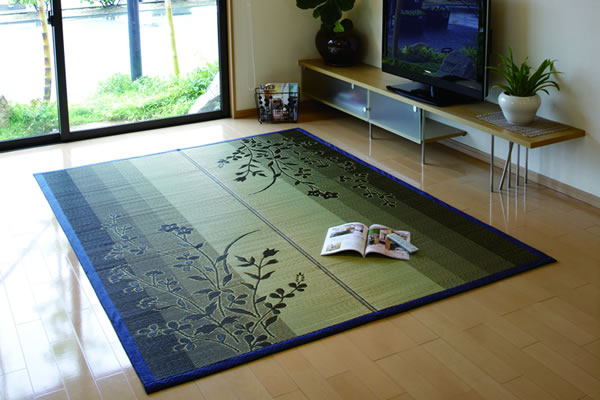 グラデーションの色彩のい草ラグ